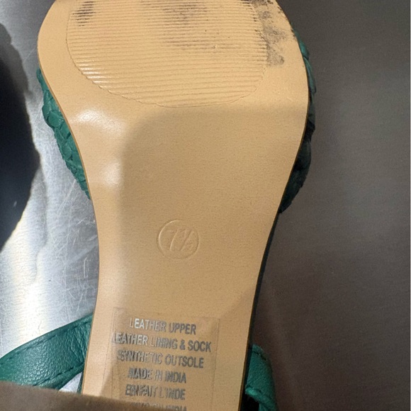 Anthropologie Seychelles Woven Leather Bali Pump Green Size 7.5 - Picture 6 of 6